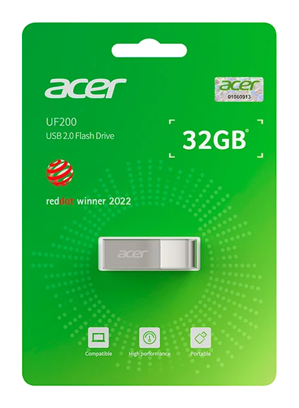 Memoria Flash Usb Acer Uf200-32gb, Interfaz Usb 2.0