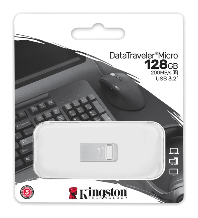 Memoria Flash Kingston Datatraveler Micro Unidad Flash Usb Ultrapequeño Con Metal Premium. — vista 2