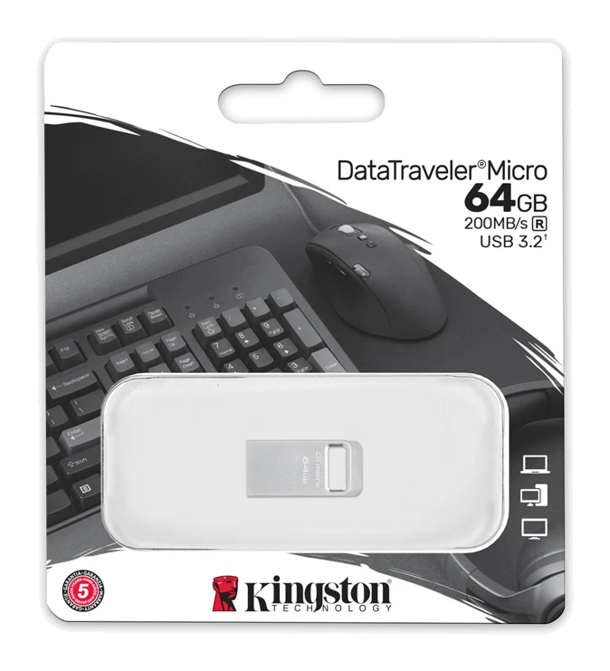 Memoria Flash Kingston Datatraveler Micro Unidad Flash Usb Ultrapequeño Con Metal Premium. — vista 2