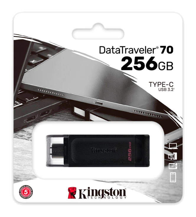 Memoria Flash Usb Kingston Datatraveler 70, 256gb Usb-c 3.2 Gen 1