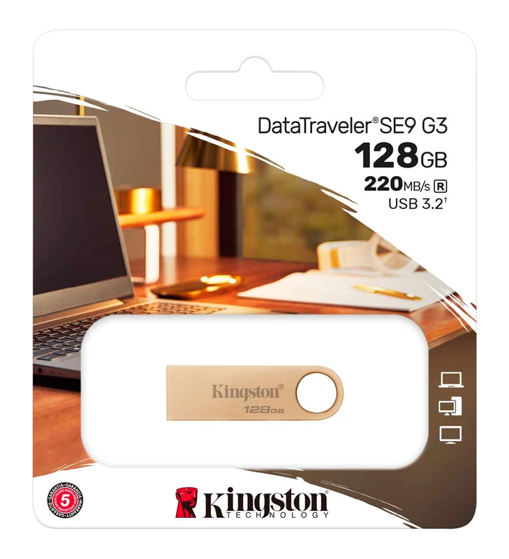 Memoria Flash Usb Kingston Datatraveler Se9 G3, 128gb, Usb 3.2 Gen 1 (tipo-a)