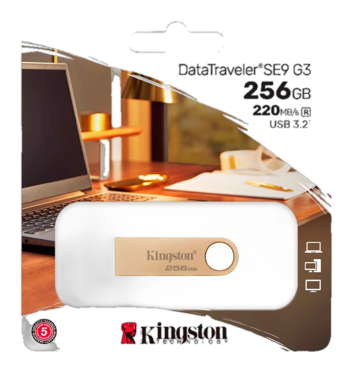 Memoria Flash Usb Kingston Datatraveler Se9 G3, 256gb, Usb 3.2 Gen 1 (tipo-a)