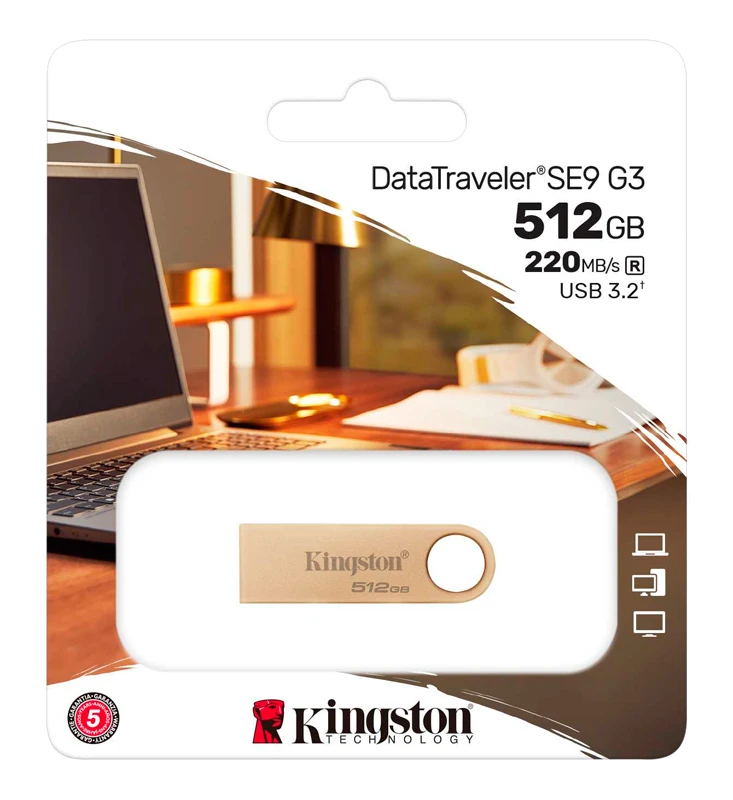 Memoria Flash Usb Kingston Datatraveler Se9 G3, 512gb, Usb 3.2 Gen 1 (tipo-a)