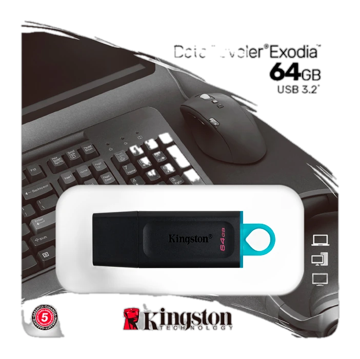 Memoria Flash Usb Kingston Datatraveler Exodia 64gb, Usb 3.2 Gen 1