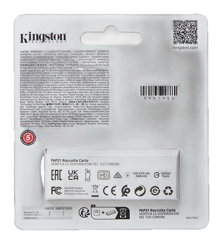 Memoria Flash USB Kingston DataTraveler Exodia S, 512GB, interfaz: USB 3.2 Gen 1, Amarillo