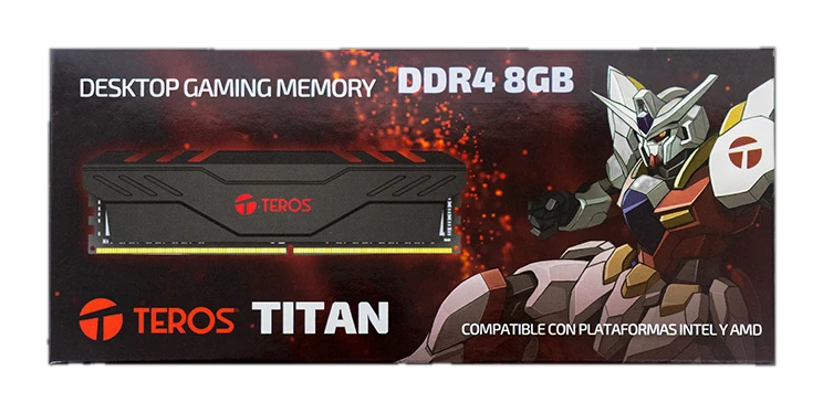 Memoria RAM Teros Titan 8GB DDR4-3200MHz, PC4-25600, CL17/CL16, 1.2/1.35V, Negro