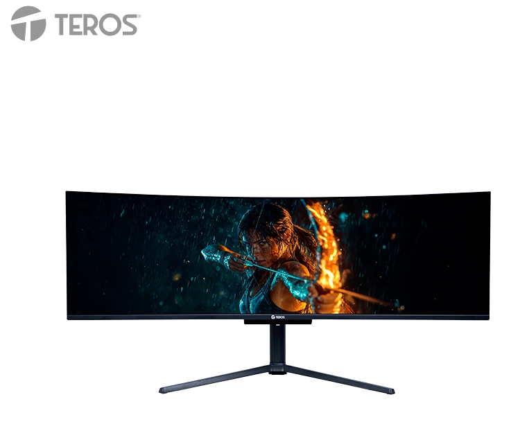 Monitor Curvo Gaming Teros Te-4920g, 49" Uwqhd Qd-oled, 144hz, 0.03ms, Hdmi, Dp, Audio Out