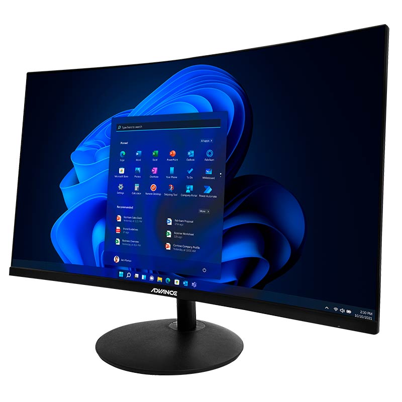 Monitor curvo ADVANCE ADV-2751S, 27" FHD VA, 100Hz, 1ms, HDMI, DP, Audio out, Parlantes