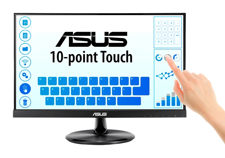 Monitor Plano Multitactil Asus Vt229h, 21.5" Fhd Ips (1920x1080) /hdmi X1/vga X1