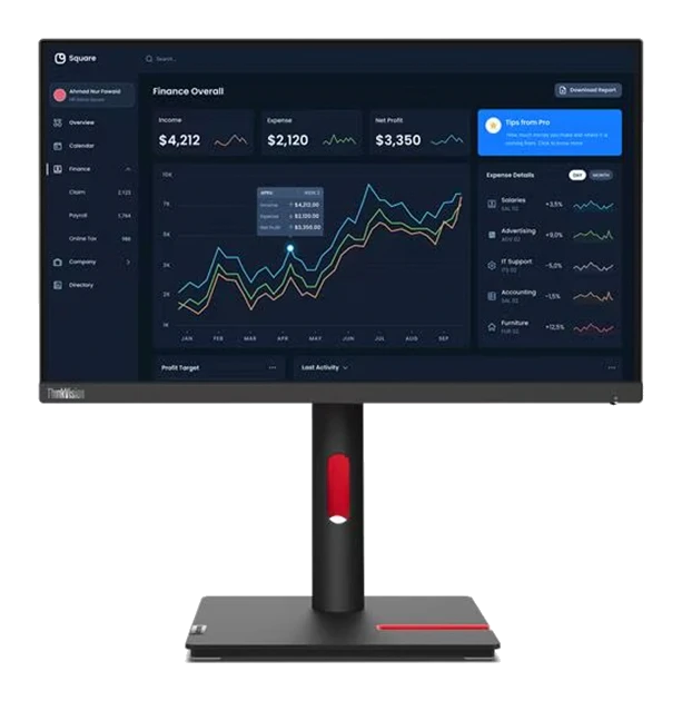 Monitor Lenovo Thinkvision T22i-30, 21.5" 1920x1080 Wled Ips Hdmi/dp/vga Color Raven Black