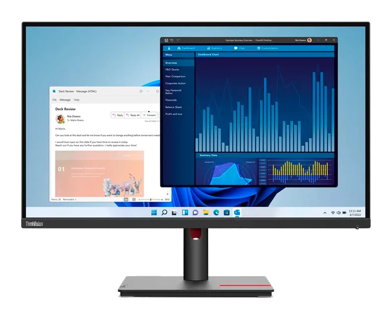 Monitor Lenovo Thinkvision T22i-30, 21.5" 1920x1080 Wled Ips Hdmi/dp/vga Color Raven Black
