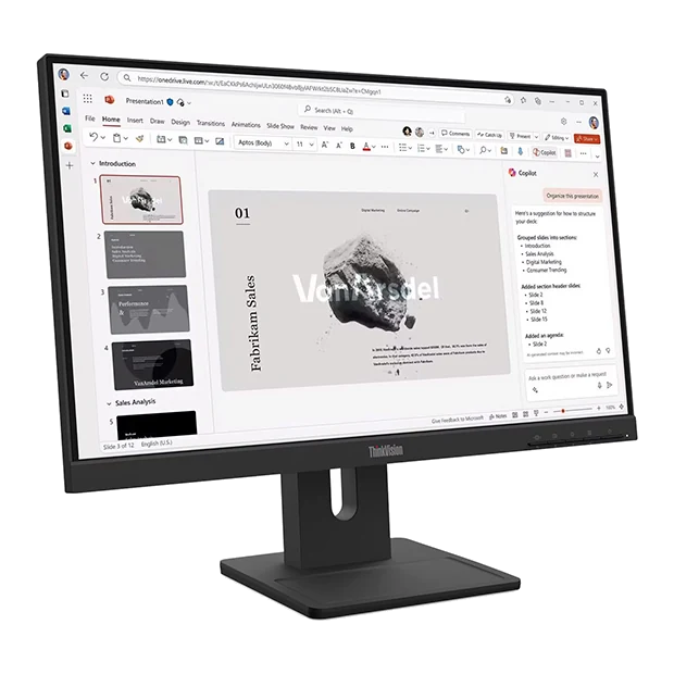 Monitor Lenovo Thinkvision E22-40, 21.5" 1920x1080 Wled Ips, Hdmi/dp/vga Color Raven Black — vista 2