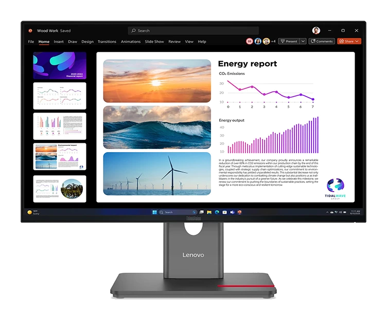 Monitor Plano Lenovo Thinkvision P24q-40, 23.8" Qhd/ips/hdmi/dp/dp-out/usb-a/usb-b/usb-c