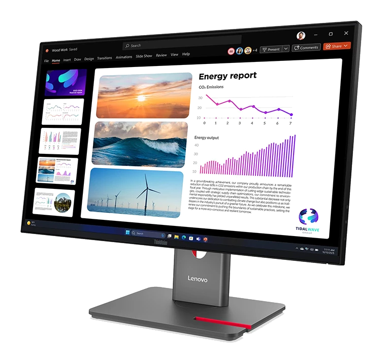 Monitor Plano Lenovo ThinkVision P24Q-40, 23.8" QHD/IPS/HDMI/DP/DP-OUT/USB-A/USB-B/USB-C