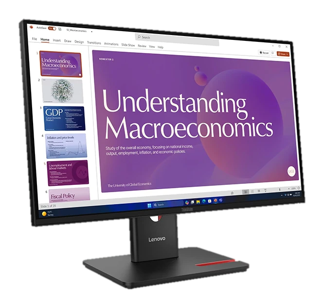 Monitor Lenovo Thinkvision T24d-40, 23.8" 1920x1080 Wled Ips Hdmi/dp/rj-45/raven Black — vista 2