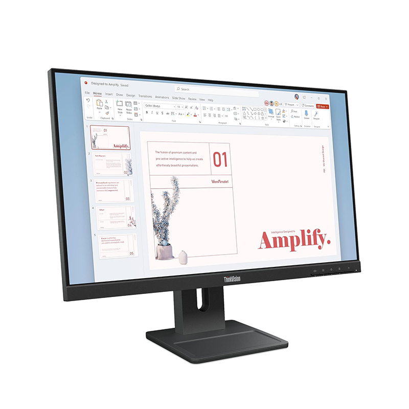 Monitor Plano Lenovo ThinkVision E24-40, 23.8" WLED FHD IPS/HDMI/DP/VGA/Parlantes (2Wx2)