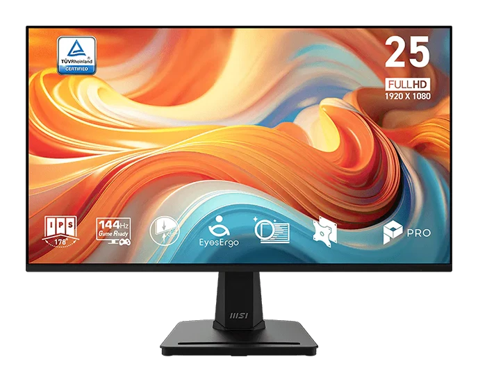 Monitor Plano Gaming Msi Pro Mp251 E14l, 24.5" Fhd Ips, 144hz, Hdmi X1, Vga X1