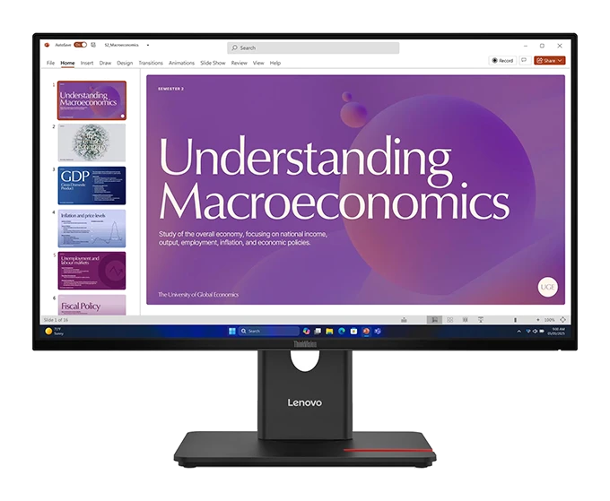 Monitor Lenovo Thinkvision T24d-40, 23.8" 1920x1080 Wled Ips Hdmi/dp/rj-45/raven Black