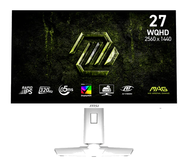 Monitor Plano Gamer Msi Mag 274qrfwx32, 27" Wqhd Fast Ips, 320hz, 0.5ms, Hdmi, Dp