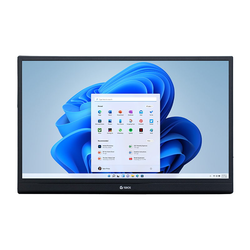 Monitor portátil TEROS TE-1501S, 15.6" FHD IPS, HDMI, USB-C, Audio out, Parlantes
