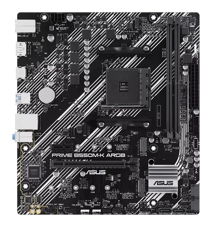 Motherboard Asus Prime B550m-k Argb, Chipset Amd B550, Socket Amd Am4, Matx