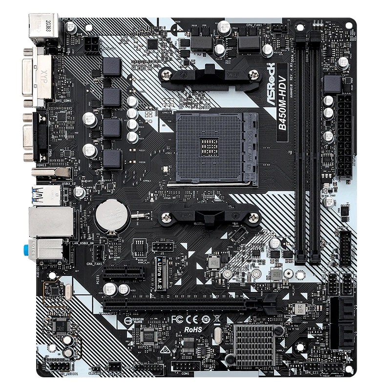 Motherboard Asrock B450m-hdv R4.0, Chipset Amd B450, Socket Amd Am4, Matx