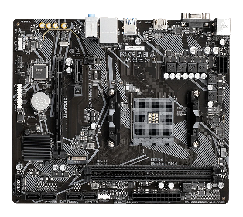 Motherboard Gigabyte A520m K V2 (rev. 1.0) Chipset Amd A520, Socket Am4, Micro Atx