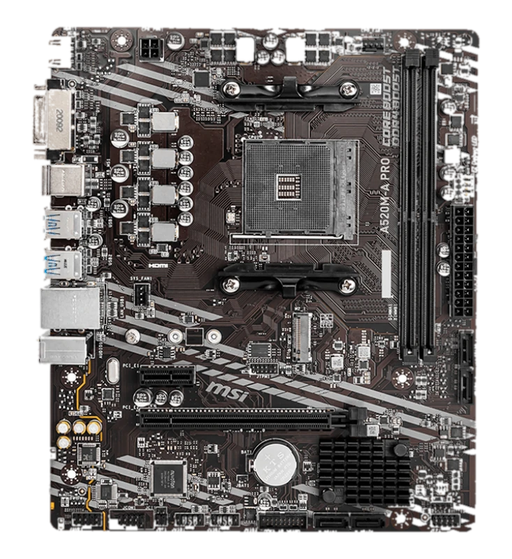 Motherboard Msi A520m-a Pro, Chipset Amd A520, Socket Amd Am4, Matx
