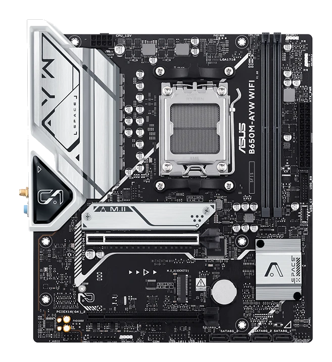 Motherboard Asus B650m-ayw Wifi, Chipset Amd B650, Amd Socket Am5, Matx
