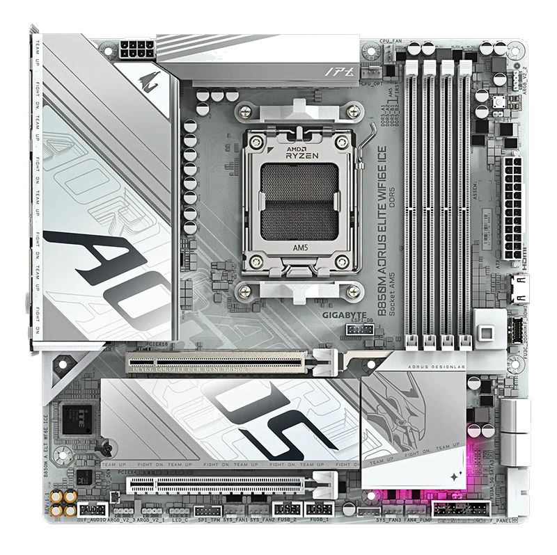 Motherboard Gigabyte B850m Aorus Elite Wifi6e Ice, Chipset Amd B850, Socket Amd Am5, Atx