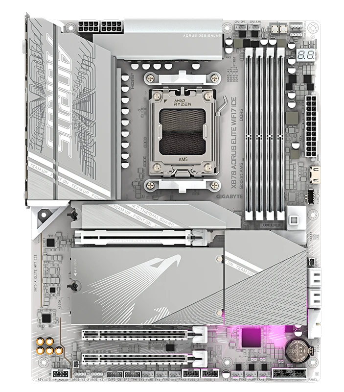 Motherboard Gigabyte X870 Aorus Elite Wifi7 Ice, Chipset Amd X870, Socket Amd Am5, Atx