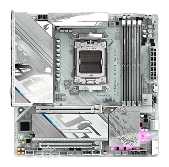 Motherboard Gigabyte X870m Aorus Elite Wifi7 Ice, Chipset Amd X870, Socket Amd Am5, M-atx — vista 2