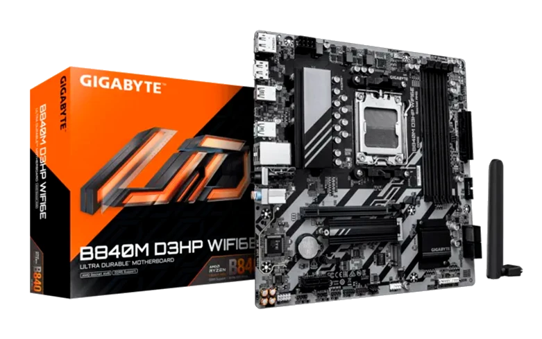 Motherboard Gigabyte B840m D3hp Wifi6e, Chipset Amd B840, Socket Amd Am5, Matx