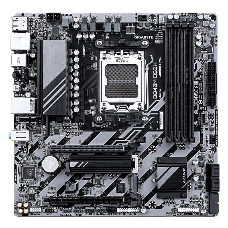 Motherboard Gigabyte B840m Ds3h, Chipset Amd B840, Socket Amd Am5, Matx