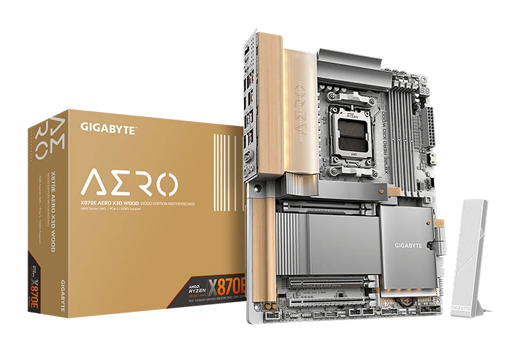 Motherboard Gigabyte X870e Aero X3d Wood Chipset, Amd X870e, Socket Am5, Hdmi, Atx