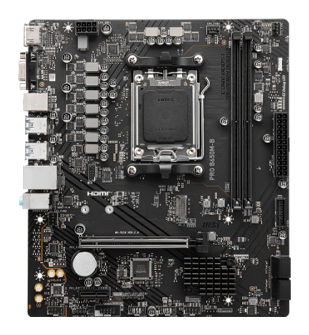 Motherboard Msi Pro B650m-b, Chipset Amd B650, Socket Amd Am5, Matx