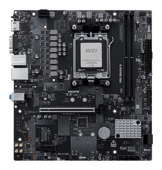 Motherboard Msi Pro B840m-b, Chipset Amd B840, Socket Amd Am5, Matx