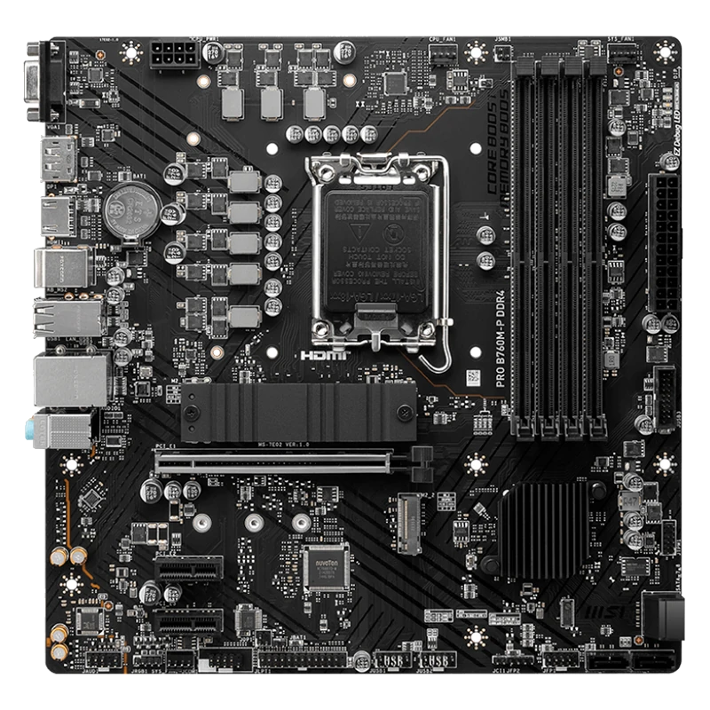 Motherboard Msi Pro B760m-p Ddr4, Chipset Intel B760, Lga1700, Hdmi, Dp, Vga, Matx.