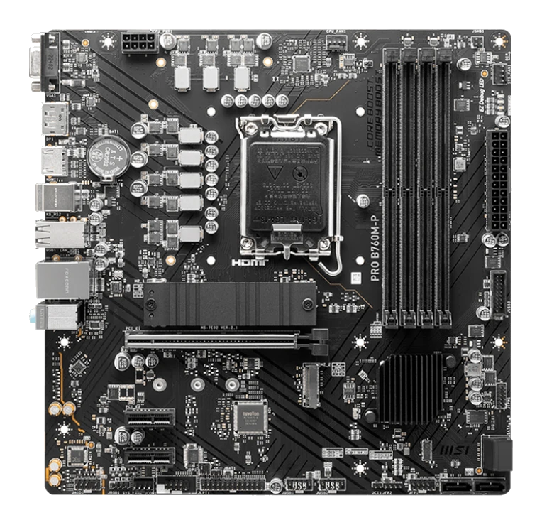 Motherboard Msi Pro B760m-p, Chipset Intel B760, Lga1700, Hdmi, Dp, Vga, Matx