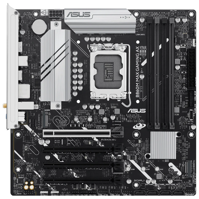 Motherboard Asus B860m Max Gaming Ax, Chipset Intel B860, Lga 1851, Dp, Matx
