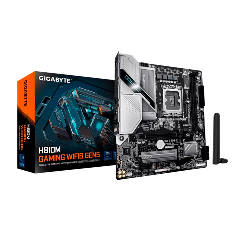 Motherboard Gigabyte H810m Gaming Wifi6 Gen5, Chipset Intel H810, Lga1851, Hdmi, Dp, Matx