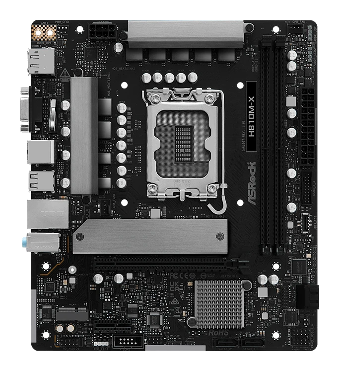 Motherboard Asrock H810m-x, Chipset Intel H810, Lga 1851, 1xvga, 1xhdmi, 1xdp, Matx