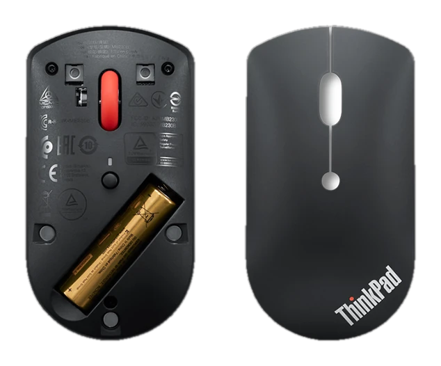 Mouse Lenovo ThinkPad silencioso, Sensor optico Azul, Interfaz Bluetooth, Color Negro