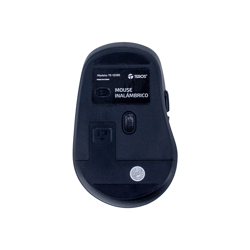 Mouse Inalámbrico Teros TE-1228S, 6 Botones, 2.4GHz, USB, Color Negro