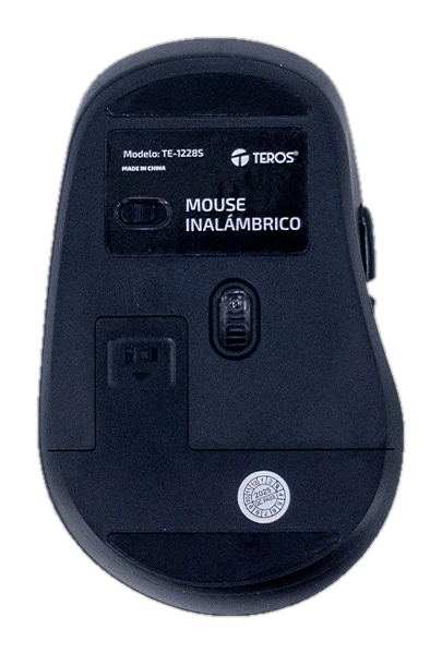Mouse Inalámbrico Teros TE-1228S, 6 Botones, 2.4GHz, USB, Color Negro