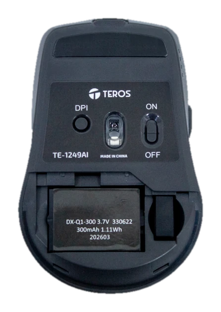 Mouse Inalámbrico Teros TE-1249AI, 2.4GHz, 8 botones, IA, DPI 3200, USB, BT