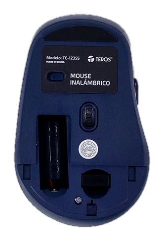 Mouse Inalámbrico Teros TE-1235S, 2.4GHz, 6 Botones, USB, Color Azul