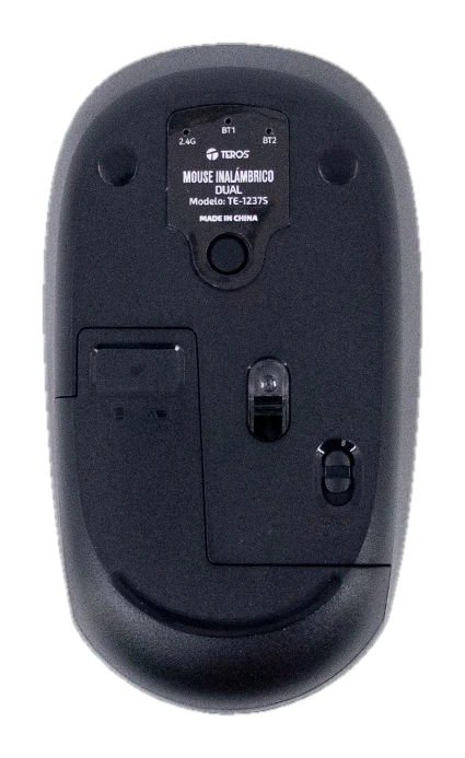 Mouse Inalámbrico Teros TE-1237S, BT 5.0, 2.4GHz, USB, Color Negro