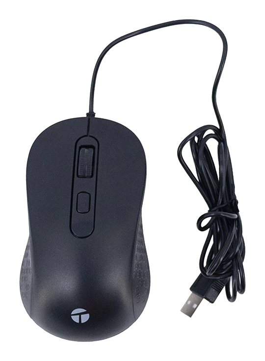 Mouse óptico Teros Te-1229s, Usb, 4 Botones, Negro
