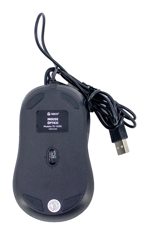 Mouse óptico Teros Te-1229s, Usb, 4 Botones, Negro — vista 2